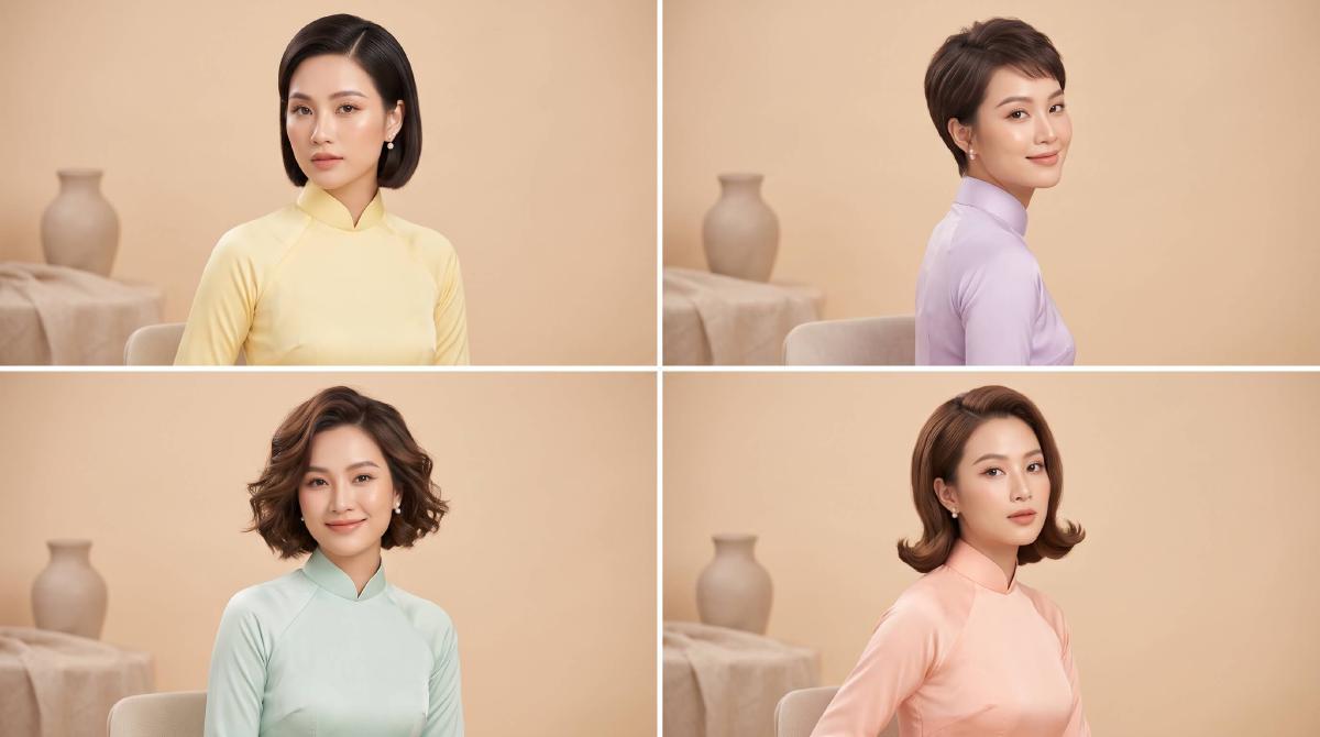 Top 6 kiểu tóc ngắn mặc áo dài duyên dáng và sang trọng nhất